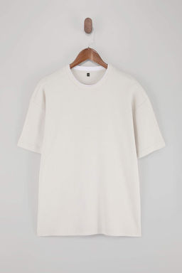 Antrasit Oversize/Genis Kesim Dokulu T-Shirt TMNSS26TS00017 - Trendyolmilla фото 7