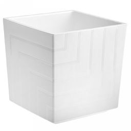 Горшок для цветов пластмассовый Квадро 13л, 25х25х25см, со вставкой, белый (Россия) - Домашняя Мода фото 7