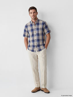 Regular Fit Ekose Poplin Erkek G?mlek