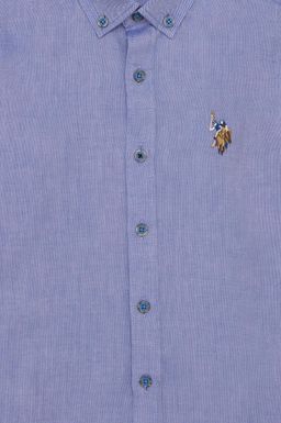 U. S. Polo Assn Темно-синяя базовая рубашка с длинным рукавом для мальчика - U.s. polo assn фото 3