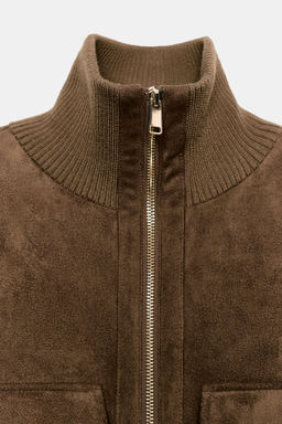 RIB HIGH-NECK BOMBER JACKET - Zara фото 18