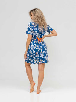 Халат женский, цвет синий белый