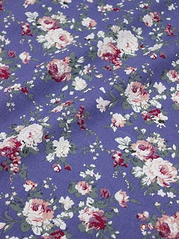 Импорт. хлопок Большие пионы на темном фиолетово-сером, ВИД2, ш.1.48м, хлопок-100%, 110гр/м.кв