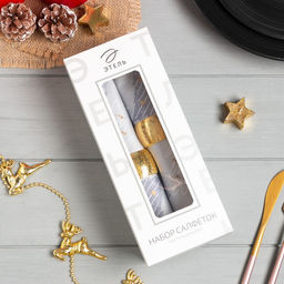 Набор сервировочных салфеток с декоративными кольцами Let it snow, 40?40 см - 2 шт., 100% хлопок, саржа 190 г/м?