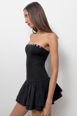 VESTIDO MINI VOLANTES / Negro - Zara фото 4