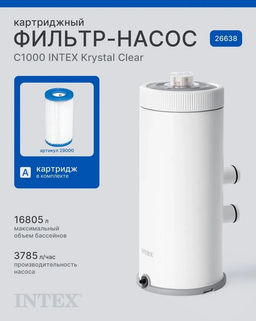 Картриджный фильтр-насос 3785 л/час Intex