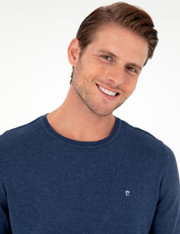 _ndigo Melanj Slim Fit Bisiklet Yaka Basic Triko Kazak - Pierre cardin фото 2