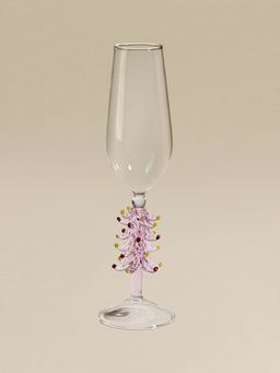 Бокал для шампанского SL-Home «Ёлочный», 250 мл, 6×25.2 см, стекло, прозрачный, розовый