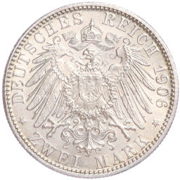 2 марки 1906 года Германия (Баден) 50 лет свадьбе Фридриха I и Луизы Прусской