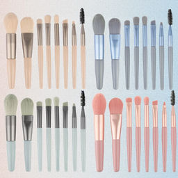 Набор кисточек для макияжа 8 шт. с чехлом - Buro фото 3