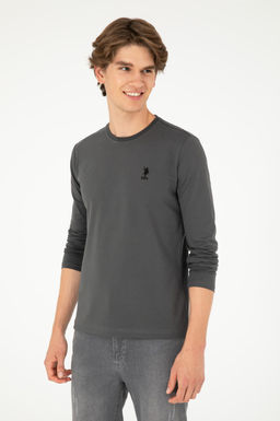 Мужской базовый свитшот антрацитового цвета - U.s. polo assn фото 3