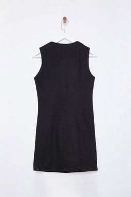 Trendyolmilla Siyah Dugme Detayl? Kruvaze Mini Denim Elbise TWOSS25EL00009