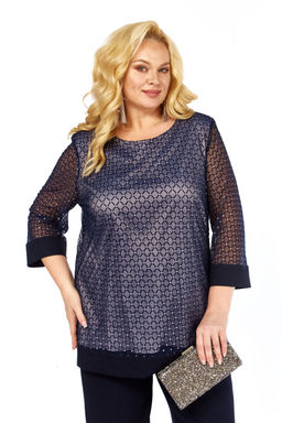 Блуза Элль стиль 2435/1а темно-синий