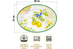 Блюдо овальное 30*21*2,2 см Лимоны NEW BONE CHINA - Elan gallery фото 13