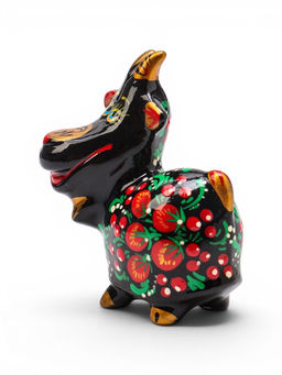 Сувенир фарфоровый «Коза Дереза» 6.5×8×4.5 см, хохлома
