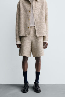 TEXTURED CONTRAST BERMUDA SHORTS - Zara фото 2