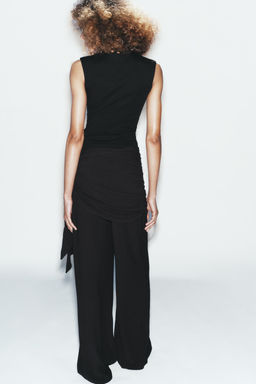 PANTAL?N ANCHO PA?UELO / Negro - Zara фото 6