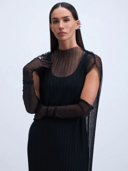 Платье миди с декоративной сеткой / Zarina  фото 2