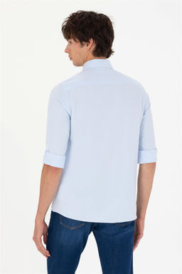 Мужская голубая базовая рубашка с длинным рукавом Неожиданная скидка в корзине - U.s. polo assn фото 5