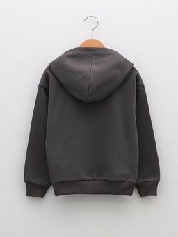 Kap??onlu Bask?l? Uzun Kollu K?z ?ocuk Sweatshirt - Waikiki фото 2