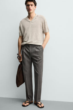 POLO PUNTO REGULAR FIT 100% LINO / Gris vigor? - Zara фото 6