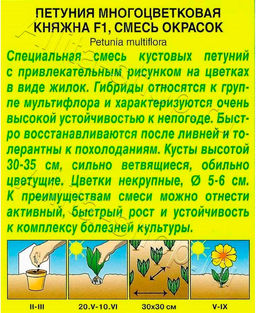 Петуния Княжна F1 многоцветковая, смесь сортов 7шт. (Аэлита)