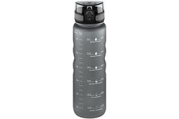 Бутылка для воды 1000 мл 7,8*7,8*28,5 см "Style Matte" с углублениями д/пальцев серая, мотивационная