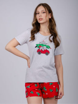 Пижама "Елки 1" шорты, трикотаж