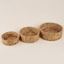 Корзины для хранения SL Home, плетёные, ручной работы, 3 шт.: 21×21×7 см, 25×25×10 см, 29×29×11 см