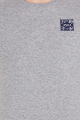 U. S. Polo Assn Мужская серая меланжевая футболка с круглым вырезом - U.s. polo assn фото 6