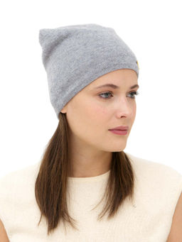 Шапка из кашемира 04132 серо-голубая