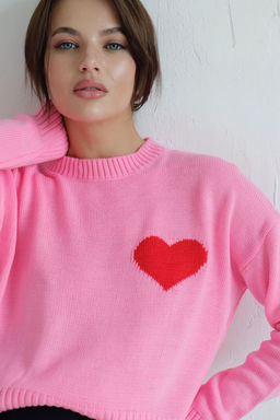 Джемпер Сердце розовый из хлопка - Martichelli фото 9