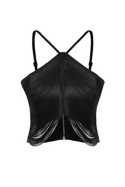 Trendyolmilla Siyah Crop Puskul Detayl? Dokuma Bluz TPRAW24BZ00082  фото 8