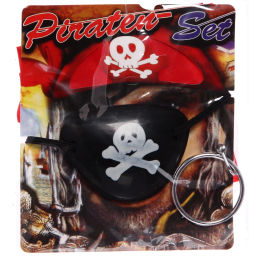 Цена за 4шт. Набор карнавальный "Пират" (бандана, наглазник, серьга)