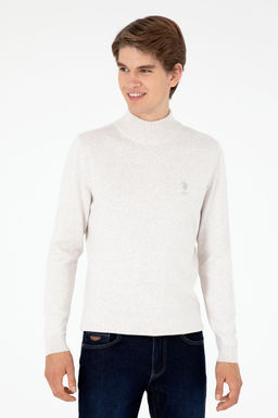 Мужской базовый свитер из каменного меланжа