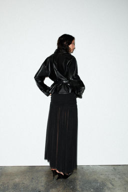 FAUX LEATHER PEPLUM JACKET - Zara фото 5