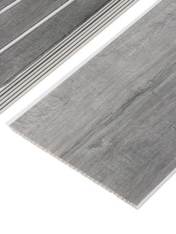 Цена за 10 шт. Стеновая панель ПВХ ламинированная «Дуб античный», 2700×250 мм, цвет серый