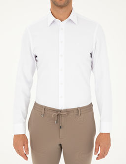 Beyaz Slim Fit Arm_rl_ Uzun Kollu G_mlek