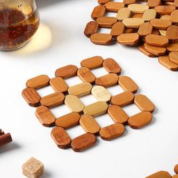 Цена за 6 шт. Подставка под горячее Доляна «Бамбук», под кружку, бамбук, 12×12 см