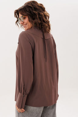 Блуза ANELLI 1679 молочный шоколад  фото 9