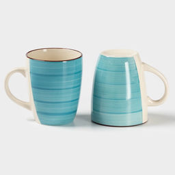 Набор посуды Доляна «Бриз», 6 предметов: кружка 360 мл, салатник 800 мл, тарелка d=19 см, керамика, голубой