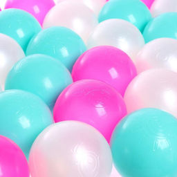 Шарики для сухого бассейна, 100 штук, цвета бирюзовый, маджента, белый перламутр, диаметр шара — 7.5 см