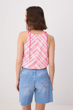 Pembe Geometrik Desen B_zg_ Detayl_ Dokuma Bluz TWOSS26BZ00771 - Trendyolmilla фото 4