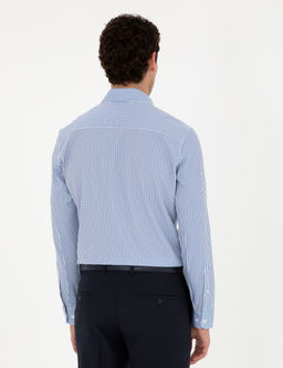 Mavi _izgili Ekstra Slim Fit Uzun Kollu G_mlek
