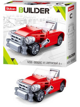 Конструктор SLUBAN 41 дет. "BUILDER. Кабриолет красный" (M38-B0920C) в коробке