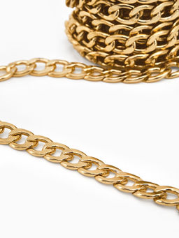 Цепочка с крупными звеньями без карабина на бобине, 13х8,5 мм, L=3м, цвет золото