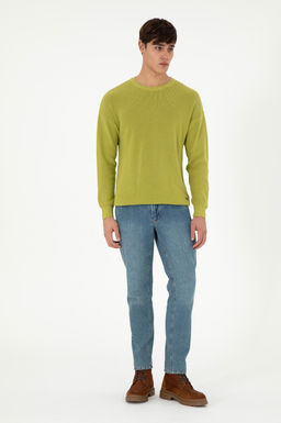 Erkek Regular Fit Bisiklet Yaka F_st_k Ye_ili Basic Kazak - U.s. polo assn фото 4