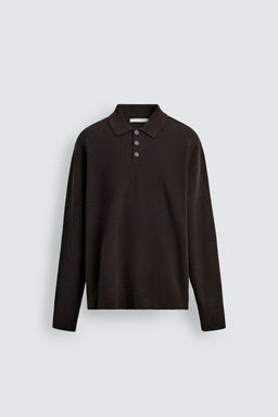 CHENILLE KNIT POLO SHIRT - Zara фото 7