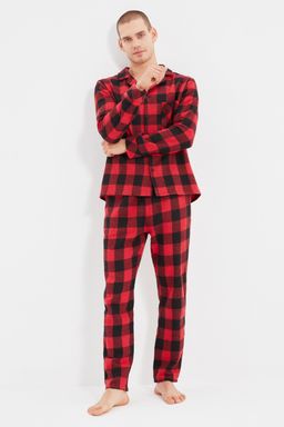 TRENDYOL MAN K?rm?z? Regular Fit Ekose Pijama Tak?m? THMAW22PT0419 - Trendyolmilla фото 7