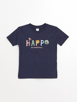 Bisiklet Yaka K?sa Kollu Bask?l? Erkek Bebek Ti??rt